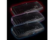 AGPtek Illuminated Gaming Keyboard 3 Color LED Multimedia Illuminated Backlit Gaming USB Wired Keyboard with 6 Macro Keys 6 Programmable G keys Marco Keys