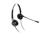 AGPtek Hands free 2.5mm Binaural Telephone Headset Universal Call Center Telephone Headset Best Sound Quality with Noise Canceling Electrical Condenser Microp