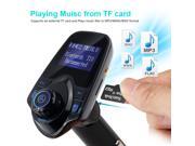 AGPtEK Wireless In Car Bluetooth 3.0 EDR FM Transmitter Radio Adapter Car MP3 Player Handsfree Kit with 1.44 Inch Display 2.1A USB Car Charger MP3 Player Read M