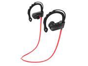 AGPtEK Q12 Bluetooth 4.1 Stereo Headphone EDR CSR8635 APT X Hands free Secure Fit for Sports for Android iOS Smart Phones Black Red Battery Capacity 100 mAh