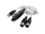 AGPtek 6FT 1.83M USB to MIDI Data Link Cable Keyboard Music Cord PC Interface Adapter