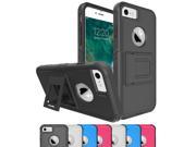 Heavy Duty Rugged Dual Layer Case with kickstand compatible with iPhone 7 iPhone 6 iPhone 6S Black