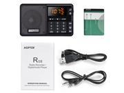 AGPTek Portable R08 Mini Line in Radio Recorder with Digital Audio Player Micro SD Card Supported Up to 32 GB Black