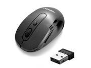 AGPtek Wireless Optical Mouse With Six Function Key 3 DPI Levels USB Wireless Receiver for Win 8 7 Vista XP 2008 Black