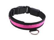 12 16 Small Size LED Pink Flashing Light Adjustable Fashion Pets Dog Collar Belt