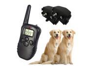 2pcs 100LV Remote Control Dog Training Shock VIBRATE No Bark Collar with LCD Display for 2 dogs