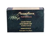 NeemAura Naturals Ultra Sensitive Soap Lavender Oatmeal 3.75 oz