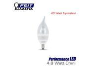 FEIT PerformanceLED 4.8 Watt Dimmable Chandelier Candelabra LED Light Bulb