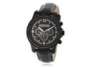 Mens Black Diamond Watch by LUXURMAN Raptor 2.25ct Black MOP and Leather Band