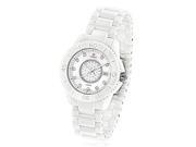 Womens Diamond Watch by Icetime Stainless Steel White Ceramic Case 0.15ct