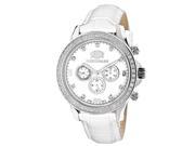 Luxurman Liberty 2 Carat Swiss Quartz Men s Real Diamond Watch with Leather Band White MOP Face