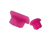 3.5mm Audio Silicone Jack micro USB Connector Dust Cover Cap Pink