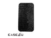 [CASE4U] iPhone 4S Back Case Black Crocodile Alligator skin Pattern Screen Protector Skin Anti dust cap Wrap