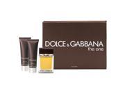 Dolce Gabbana The One Coffret Eau De Toilette Spray 100ml 3.3oz After Shave Balm 75ml 2.5oz Shower Gel 50ml 1.6oz Silver Box 3pcs