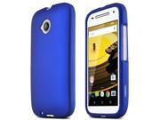 Motorola Moto E 2nd Gen Case [Blue] Slim Protective Rubberized Matte Finish Snap on Hard Polycarbonate Plastic Case