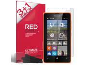 [REDShield] Nokia Lumia 435 Screen Protectors 3 Pack 1 Free Crystal Clear HD Screen protector; Anti Scratch Easy to