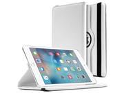 iPad Mini 4 Case [White] Slim Protective PU Leather Tablet Case w Stand and Rotatable Shield [Perfect Fitting Apple