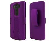LG V10 Holster Case [Purple] Supreme Protection Slim Matte Rubberized Hard Plastic Case Cover w Holster Belt Clip