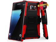 SAMSUNG GALAXY NOTE 7 Holster Case [RED] Heavy Duty Dual Layer Hybrid Holster Case with Kickstand and Belt Clip