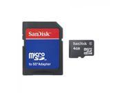 Sandisk 4gb Micro SD Memory Card W SD Adapters