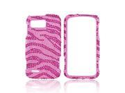 Hot Pink Zebra Baby Pink Gems Bling Hard Plastic Case Snap On Cover W Crowbar For Motorola Atrix 2