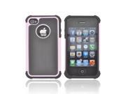 Baby Pink Black Textured Dual Layer Hard Rubbery Soft Silicone Skin Case Cover For Apple Iphone 4s 4