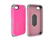 Puregear AT t Vzw Apple Iphone 4 4s Dualtek Extreme Shock Hybrid Plastic Snap On Snap On Cover W Screen Protector Film Guard Pink Gray