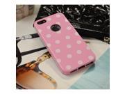Baby Pink White Polka Dots Anti slip Dot Jelly Series Crystal Rubbery Feel Silicone Skin Case Cover For Apple Iphone 5