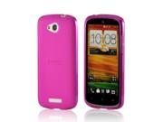 HTC One VX Case [Pink] Slim Flexible Anti shock Crystal Silicone Protective TPU Gel Skin Case Cover