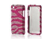 Hot Pink Silver Zebra Bling Hard Case for Apple iPod Touch 4
