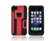 Apple Iphone 5 Silicone Over Hard Plastic Case Snap On Cover W Bottle Opener ID Holder Stand Red Black