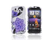 HTC Amaze 4G Case [Purple Lily] Slim Protective Crystal Glossy Snap on Hard Polycarbonate Plastic Case Cover