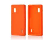 Optimus G Case [Orange] Slim Flexible Anti shock Matte Reinforced Silicone Rubber Protective Skin Case Cover for LG