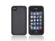 Black Rubber Feel Silicone Skin Case Cover For Verizon AT T iPhone 4 iPhone 4S