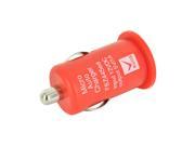 Universal USB Miniature Colored Car Charger Adapter 1000 mAh Red