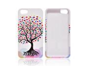 Slim Protective Hard Case for Apple iPhone 5 5S Multi Colored Tree on White