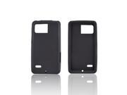 Black Rubber Feel Silicone Skin Case Cover For Motorola Droid Bionic
