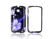 Huawei Ascend 2 Case [Purple Flower] Slim Protective Crystal Glossy Snap on Hard Polycarbonate Plastic Case Cover