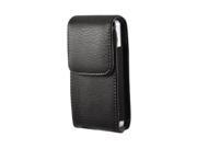 Black Universal Vertical Leather Pouch W Magnetic Closure Belt Clip For Iphone 4s Sized Phones PUT