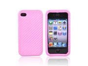 Apple iPhone 4 Hard Leather Case Carbon Fiber Pink XXIP4