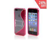 Apple Iphone 5 Hard Back W Crystal Silicone Lining Kickstand Hot Pink Frost White