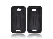 HTC One S Silicone Over Hard Case w Stand Black