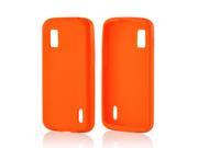 Nexus 4 Case [Orange] Slim Flexible Anti shock Matte Reinforced Silicone Rubber Protective Skin Case Cover for LG