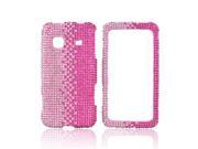 Samsung Galaxy Prevail M820 Bling Hard Case Hot Pink Silver Gems on Pink