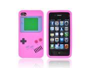 iPhone 4 Case [Pink] Slim Flexible Anti shock Matte Reinforced Silicone Rubber Protective Skin Case Cover for Apple