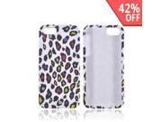 Apple Iphone 5 Rubberized Plastic Snap On Cover Rainbow Leopard On White