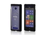 Black Frost White Hard Back w Gummy Silicone Border for HTC 8X