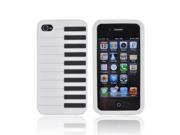 iPhone 4 Case [White] Slim Flexible Anti shock Matte Reinforced Silicone Rubber Protective Skin Case Cover for Apple