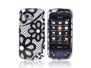 LG Neon 2 Case [Black Lace Flowers] Slim Protective Crystal Glossy Snap on Hard Polycarbonate Plastic Case Cover
