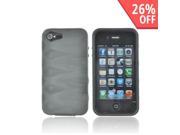 Black Thick Silicone Fusion Case Cover For Apple Iphone 4s 4